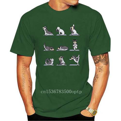 New Custom Miniature Schnauzer Yoga T shirt Cute dog Tee Shi