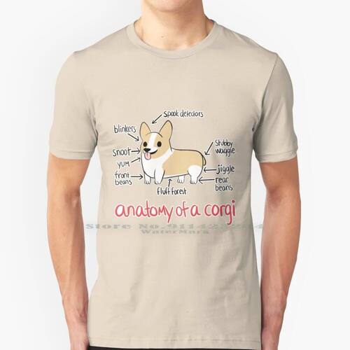 Anatomy Of A Corgi 100% Cotton T Shirt Pembroke Welsh Corgi