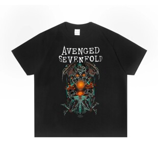 2025 Men Women Avenged Sevenfold Rock Print T-shirt Round Ne