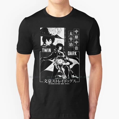 Soukoku Bungou Stray Dogs Chuyaa And Dazai 100% Cotton T Shi