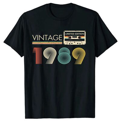 Vintage 1989 Limited Edition Cassette Tape 36th Birthday Tee