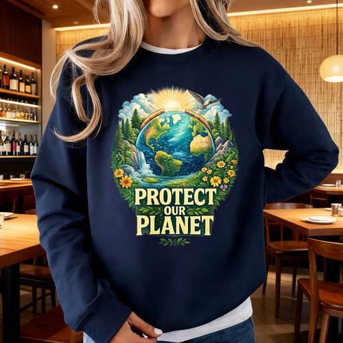 Protect Our Planet Sweatshirt Earth Day Eco Friendly Nature