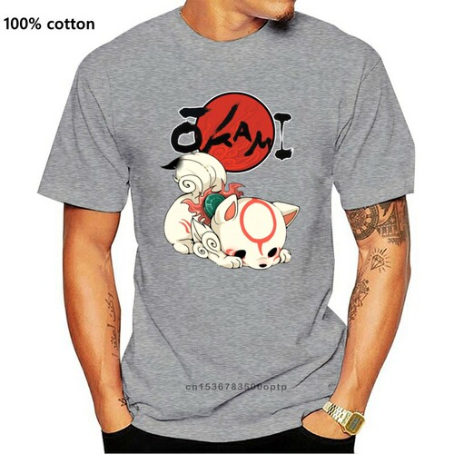 Whole  Vintage Okami Amaterasu Chibi  Tee Shirt For Male Sho