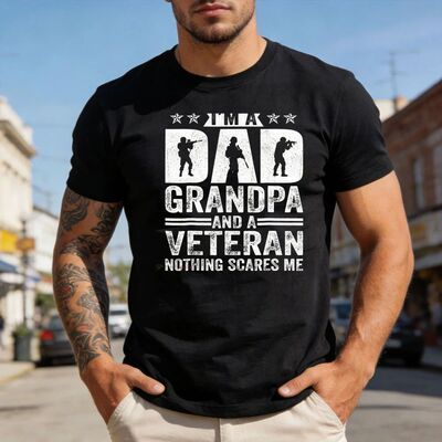 Dad Grandpa Vietnam Veteran Vintage Gift T-Shirt Men Crewnec