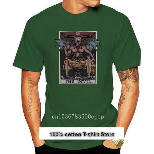 Camiseta informal con dibujo de Diablo, carta de Tarot de Ha