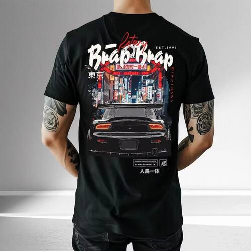 JDM Japan Streetwear Car T-Shirt - RX7 Brap Turbo Boost Rota