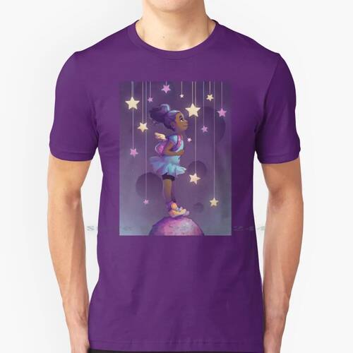 Reach For The Stars 100% Cotton T Shirt Girls Black Girl Sta