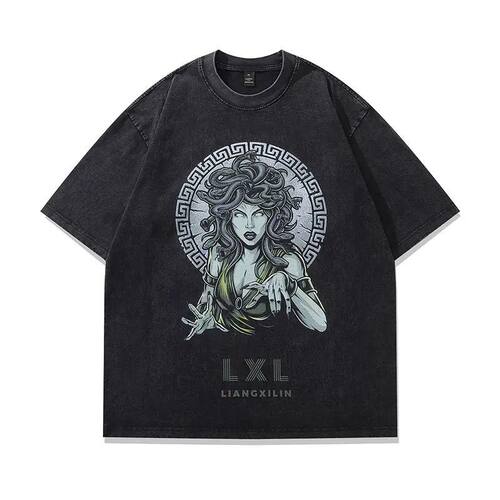 American High Street Washed Printed Short-sleeved T-shirt Me
