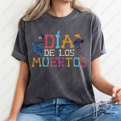 2025 Dia De Los Muertos Shirt Halloween Colorful Style Woman