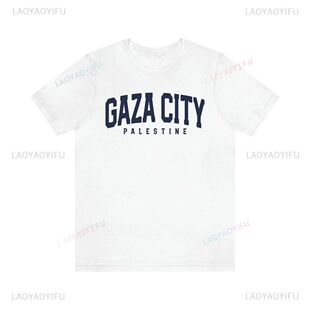 Gaza City Palestine Printed T Shirt Tops Simple Classic Tops