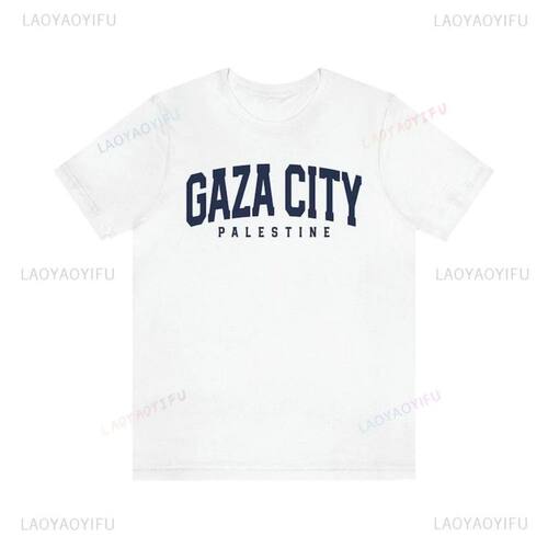 Gaza City Palestine Printed T Shirt Tops Simple Classic Tops