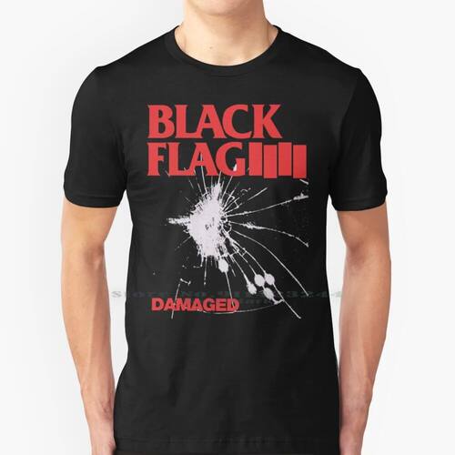 Black Flag-Damaged 100% Cotton T Shirt Discharge Crust 80s S