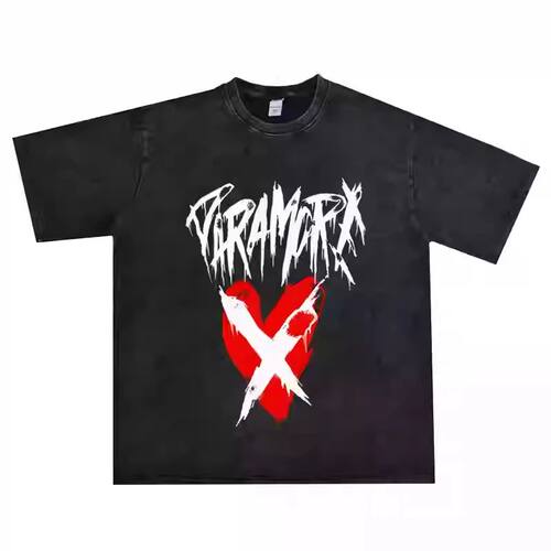 2025New Fashion Paramore Band Printed T-shirt Washed Short S