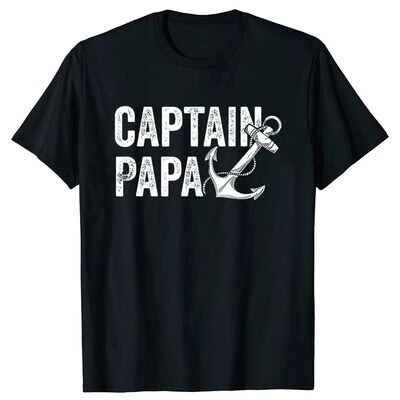 Captain Papa Pontoon Gift Sailor Fishing Boating T Shirts Su