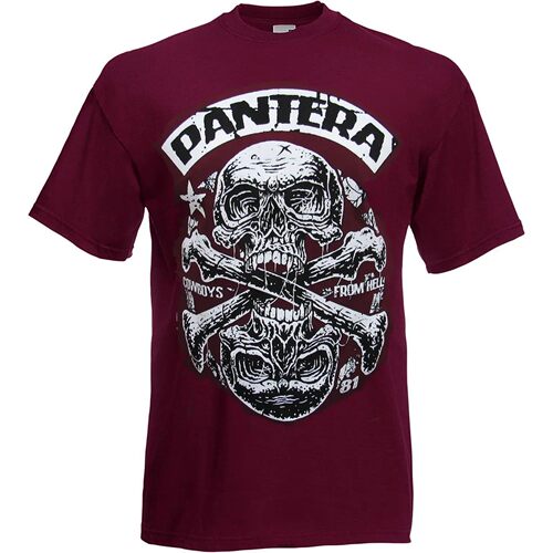 Pantera Cowboys From Hells Punk Rock Burgundy T Shirt