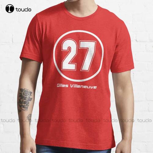 New Gilles Villeneuve #27 T-Shirt Cotton Tee Shirt S-5Xl