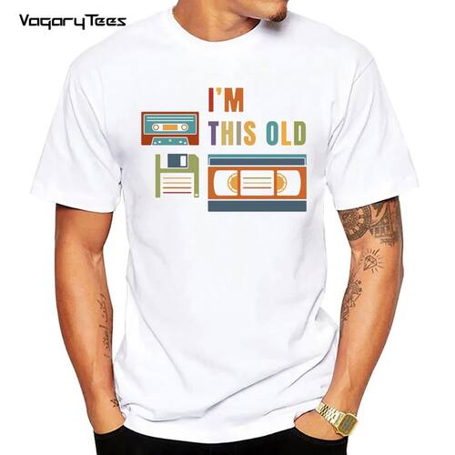 Funny T Shirt for Men Tops Tees I'm this old - Old data stor