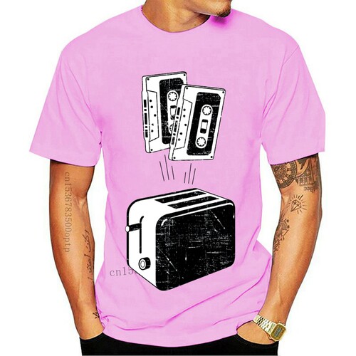 New Men Short sleeve tshirt Tape Toaster   Funny Retro Vinta