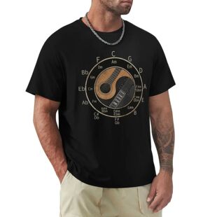 LE Funny Design Love Playing Guitar Hip Hop T Shirt Harajuku