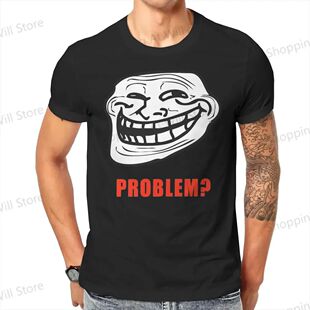 Summer men's and women's T-shirts Funny Trollface Meme Rage