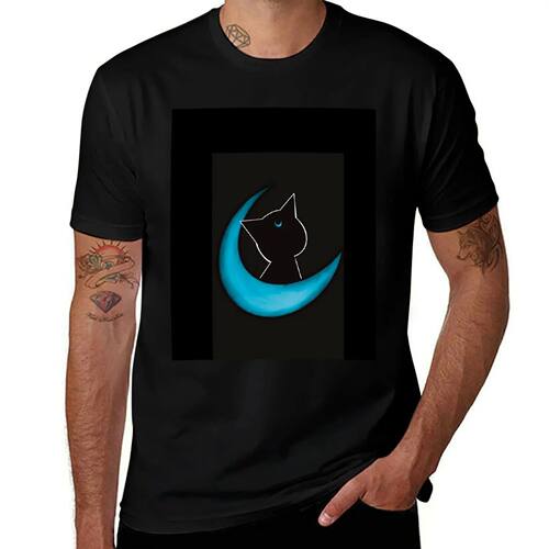 Moon Kitty aqua T-Shirt heavyweights hippie clothes anime st