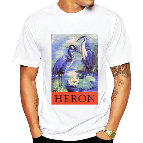 1HERON preton2 T shirt Vintage graphique Tee-shirt imprimé