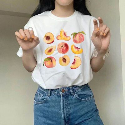 353Peaches Printed Graphic Tees Cute Cottagecore Aesthetic T