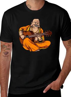 Buddha Playing Guitar T-Shirt oversize t-shirts man rapper g