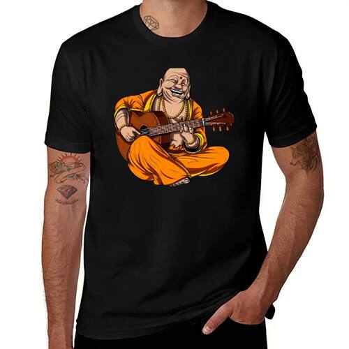 Buddha Playing Guitar T-Shirt oversize t-shirts man rapper g
