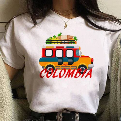 Colombia women's t-shirt anime funny manga tshirt designer f