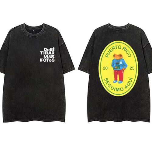 Vintage Washing T Shirt Bad Bunny DeBi TiRAR MaS FOToS DTMF