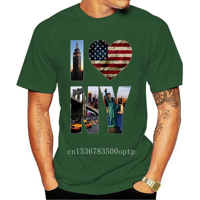 New I Love NY 2021 York Tourist Landmarks USA T-Shirt - Mens