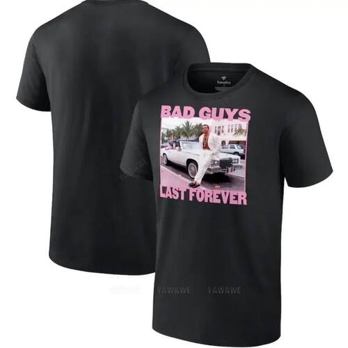 New arrived black short sleeve brand men cotton top Bad Guys