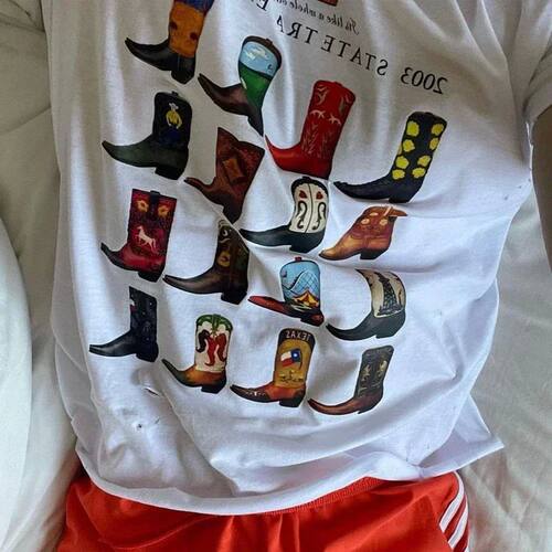 Western Country Women T-Shirts Cowboy Boots Printed Retro Gr