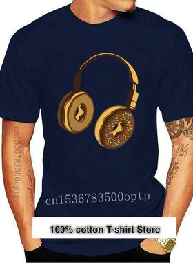 Camiseta Unisex con auriculares, Donut, DJ, vinilo para disc