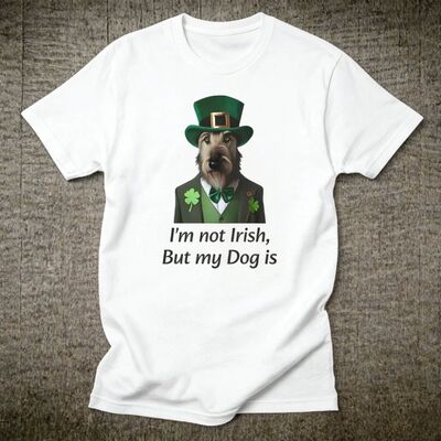 Funny St. Patricks Day T-Shirt Irish Wolfhound Dog Tee St. P