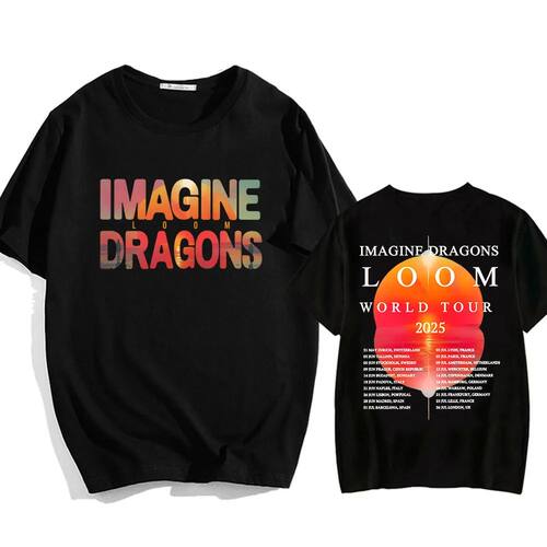 Imagine Dragons Loom Tour 2025 T-shirt Short Sleeve Cotton M