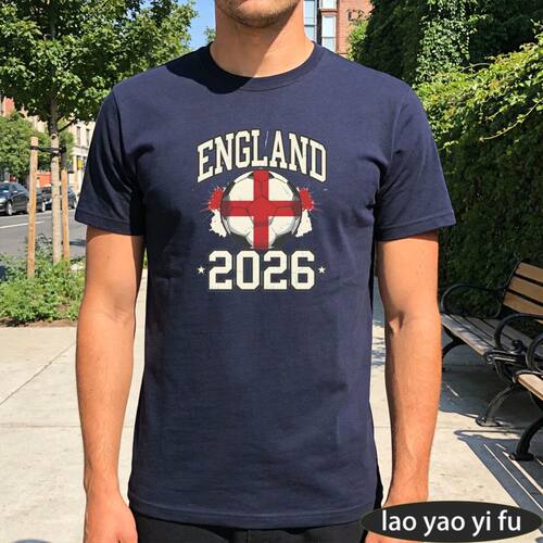 England 2026 Soccer Flag Creative Design T-Shirt Men Unisex