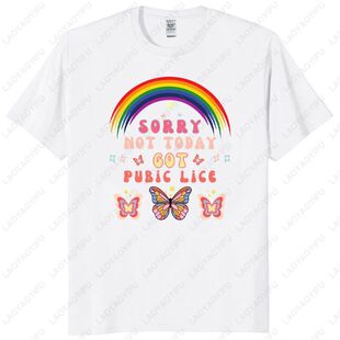 Humor Sentences I Have Public Lice T Shirt Butterfly Rainbow