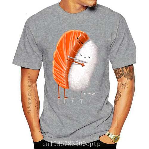 New Sushi Hug Print T Shirt Women Funny Tshirts Women Cotton