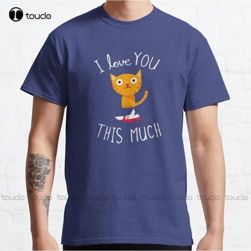 New I Love You This Much Classic T-Shirt Cotton Tee Shirt Si