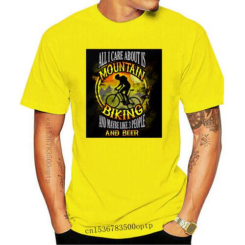 Mountain Biking All I Care Is Biking T Shirt Short Sleeve Fa