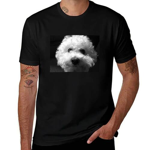 Bichon Frise - Black and White T-Shirt summer 2025 customs p