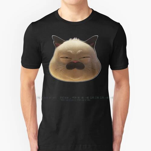 Machiavelli Cat Luca Face Outlined 100% Cotton T Shirt Luca