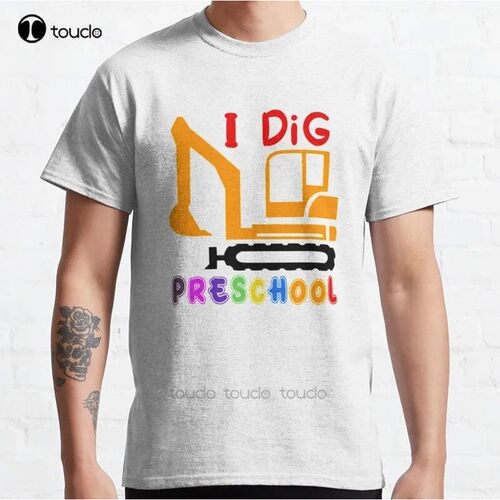 New I Dig Preschool Preschools Classic T-Shirt Cotton Men Te