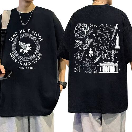 Camp Half Blood Percy Jackson T Shirt Long Island Sound Prin