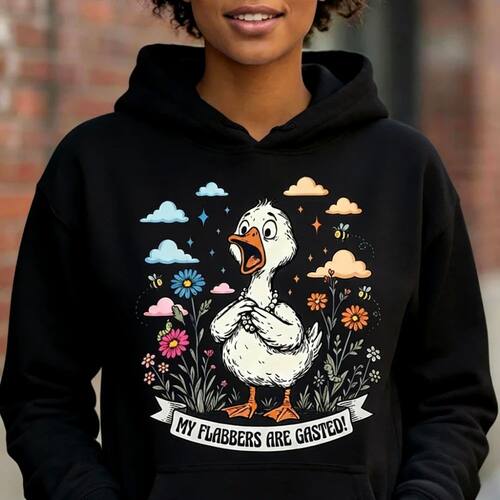 My Flabbers Are Gasted Funny Goose Printed Clothing Men Wome