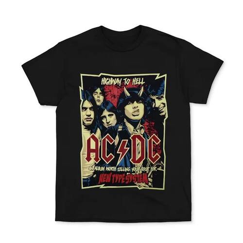 ACDC Band T Shirt Men Women HipHop Rapper Tee Fashion Short