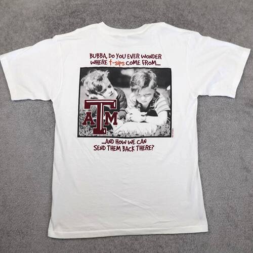 Vintage Texas AM Shirt Men L White Aggies Aggieland T-Sips G