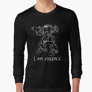 I Am Violence Urbanmech 100% Cotton Long Sleeve T Shirt Batt
